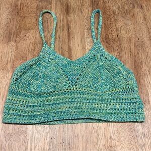 90s Indie Vibe Multicolor Knit Crop Tank Top Size S (Fits like a Junior S/XS)